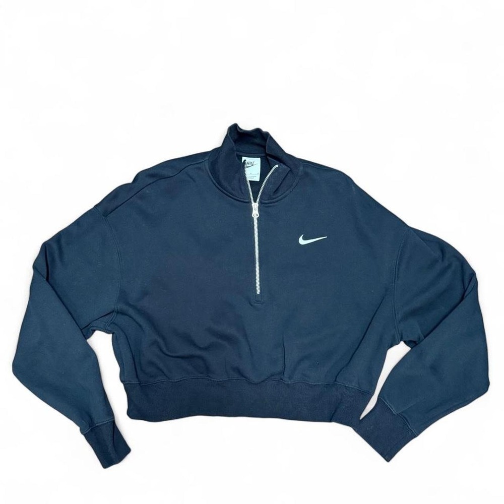 Black Nike Cropped Relaxed Quarter Zip